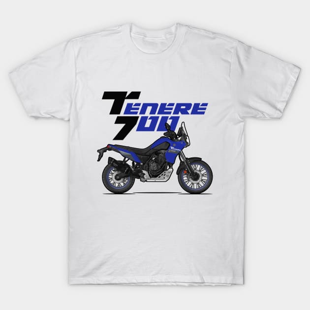 Tenere 700 - Dark blue T-Shirt by Tomislav Lozić